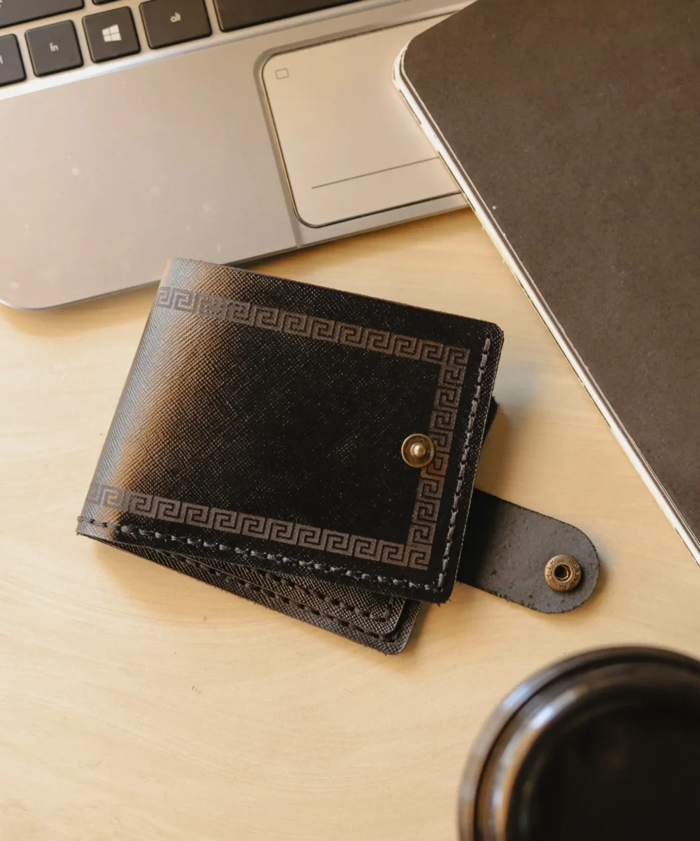 Black Cowhide Leather Men Wallet - Image 3