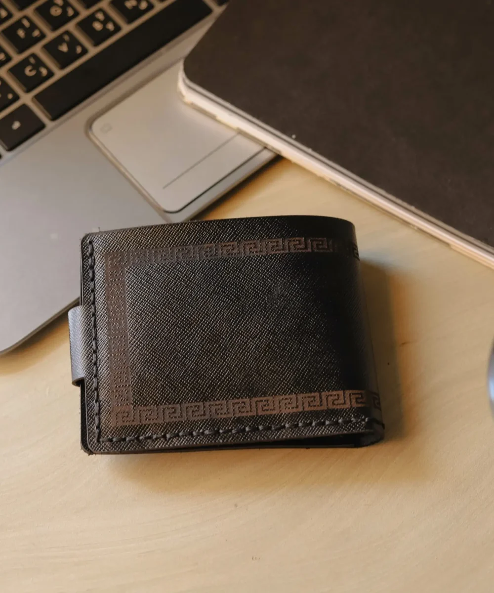 Black Cowhide Leather Men Wallet - Image 4
