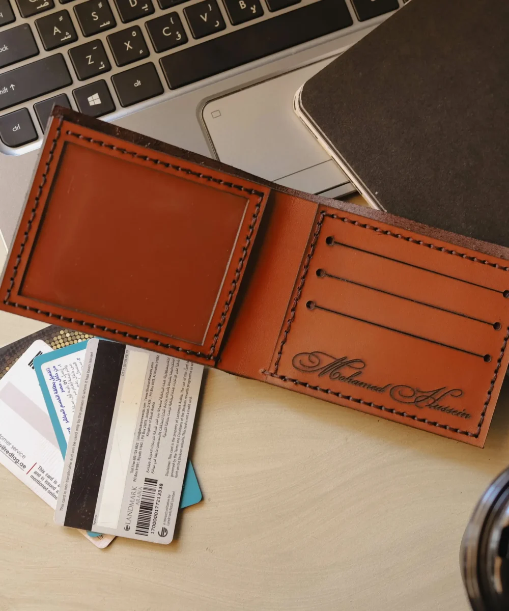 Havana Cowhide Leather Men Wallet (with copper letter) - Image 2