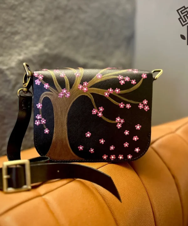 Painted Cowhide Leather Crossbody Bag