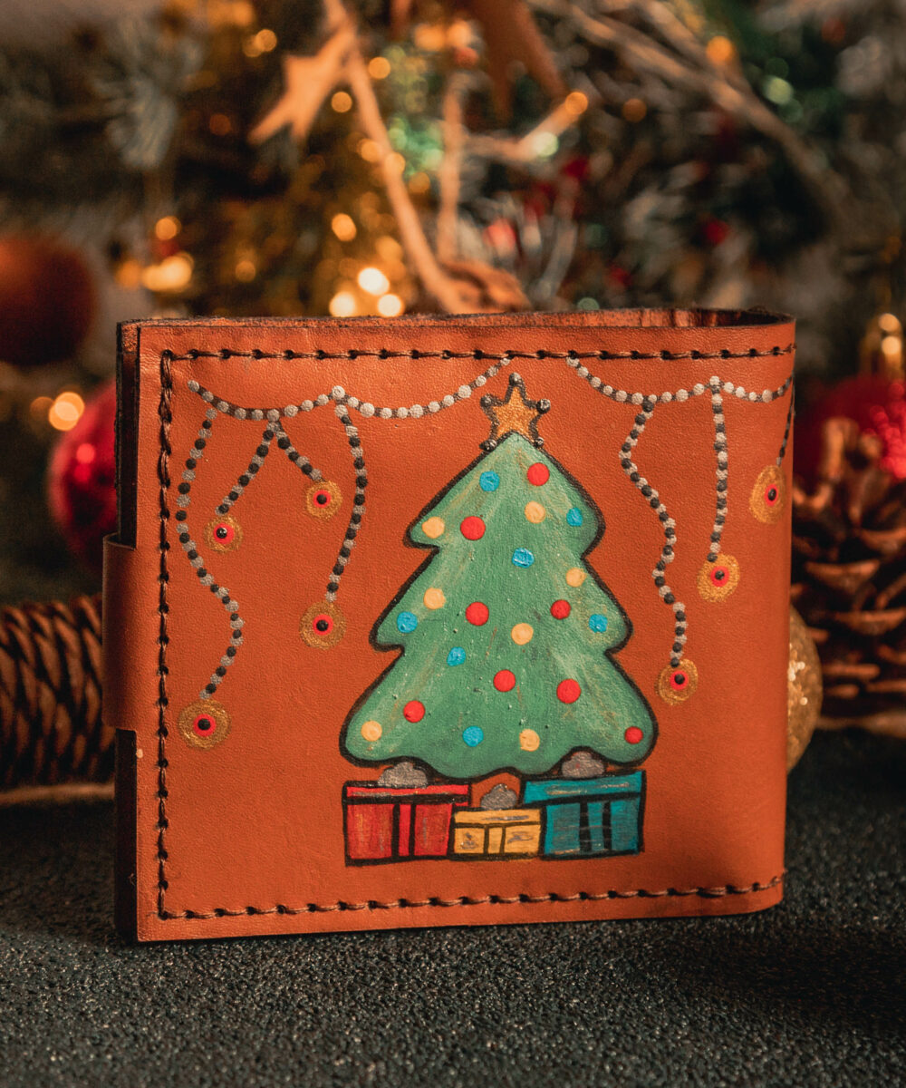 Havane Christmas Tree Cowhide Leather Wallet