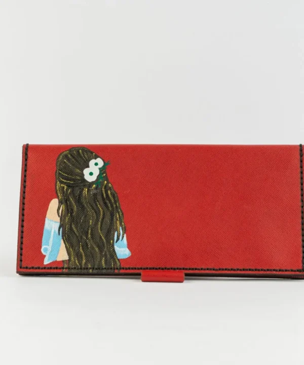 Red Cowhide Leather Wallet
