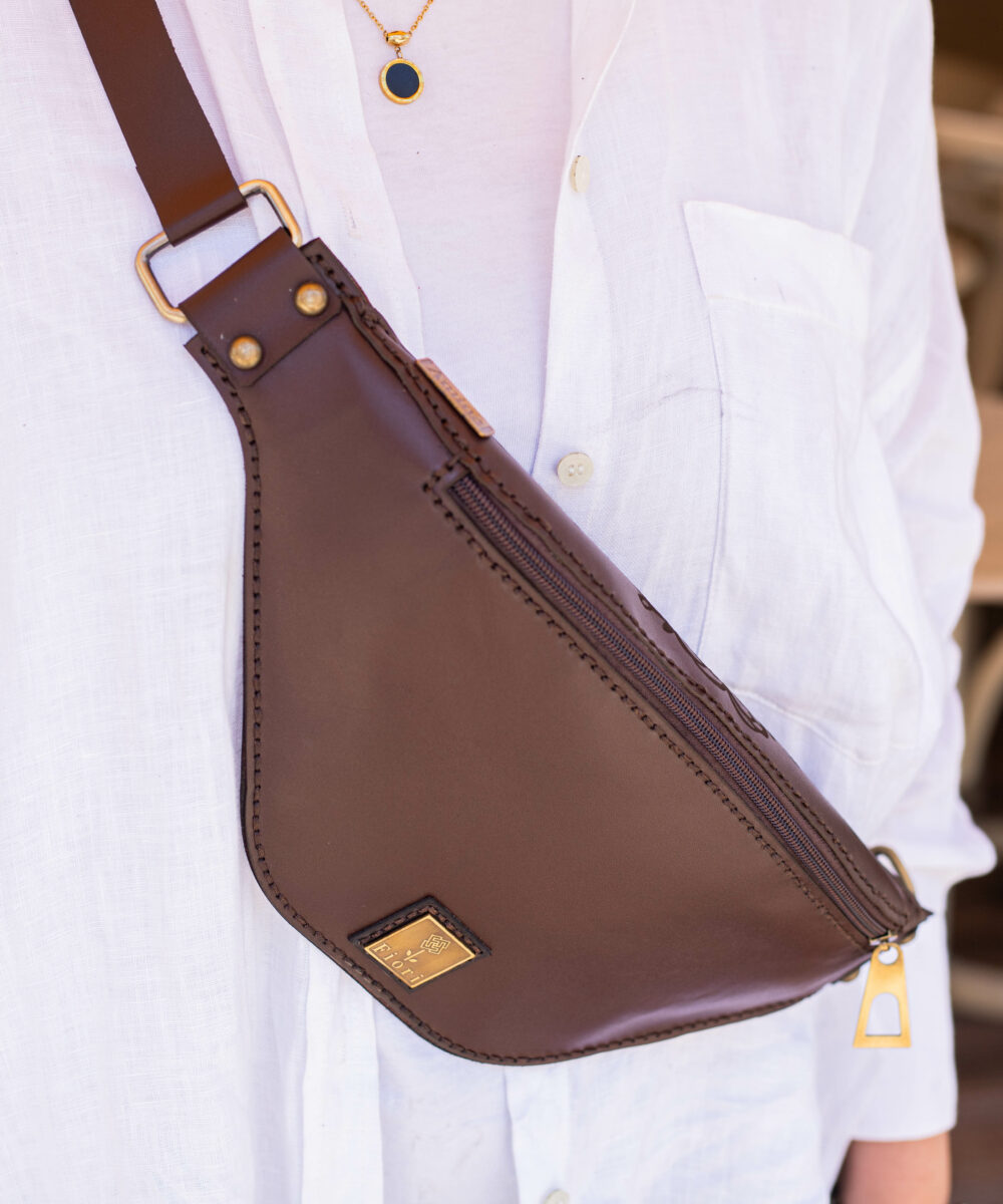 Brown Cowhide Leather Fanny Pack