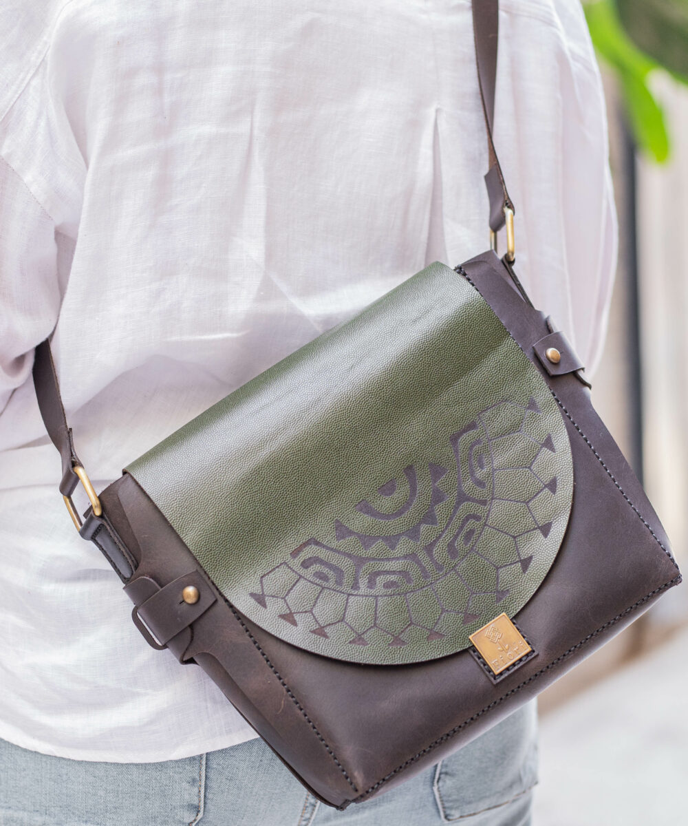 2x1 Brown-Olive Crossbody Bag - Image 2