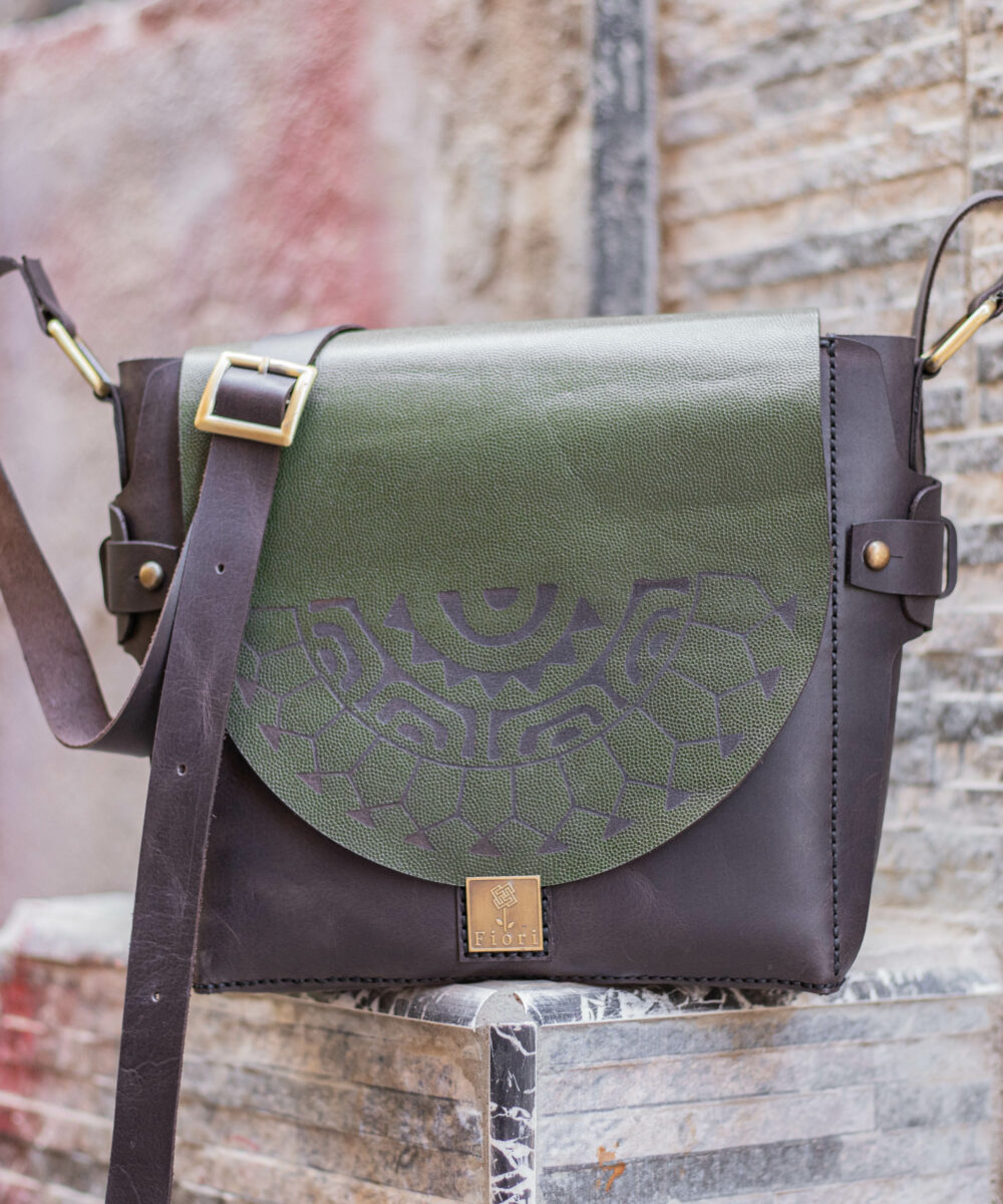 2x1 Brown-Olive Crossbody Bag - Image 3