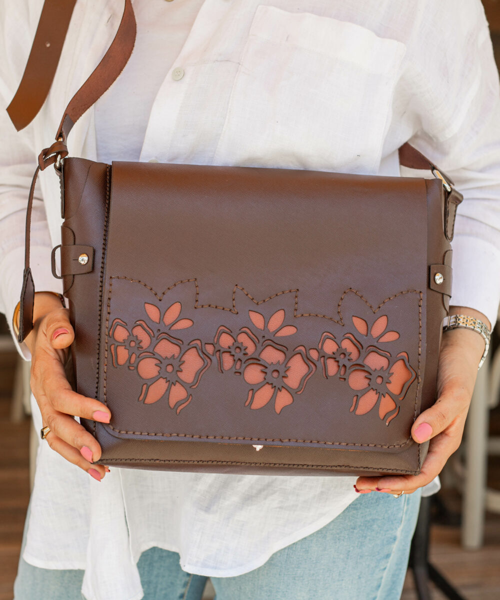 2x1 Havane x Brown Cowhide Leather Shoulder & Crossbody Bag