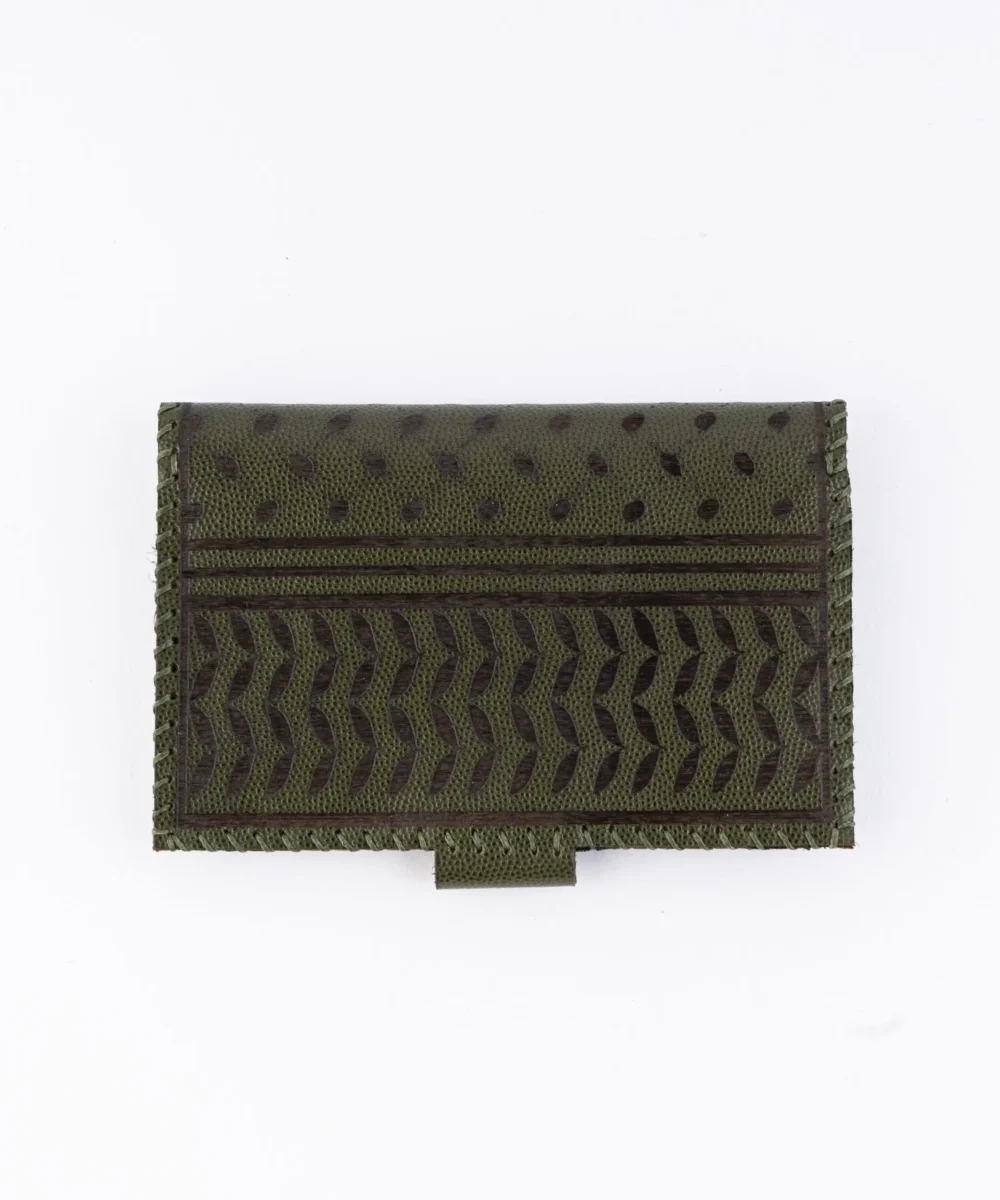 Olive Cowhide Leather Wallet - Image 2