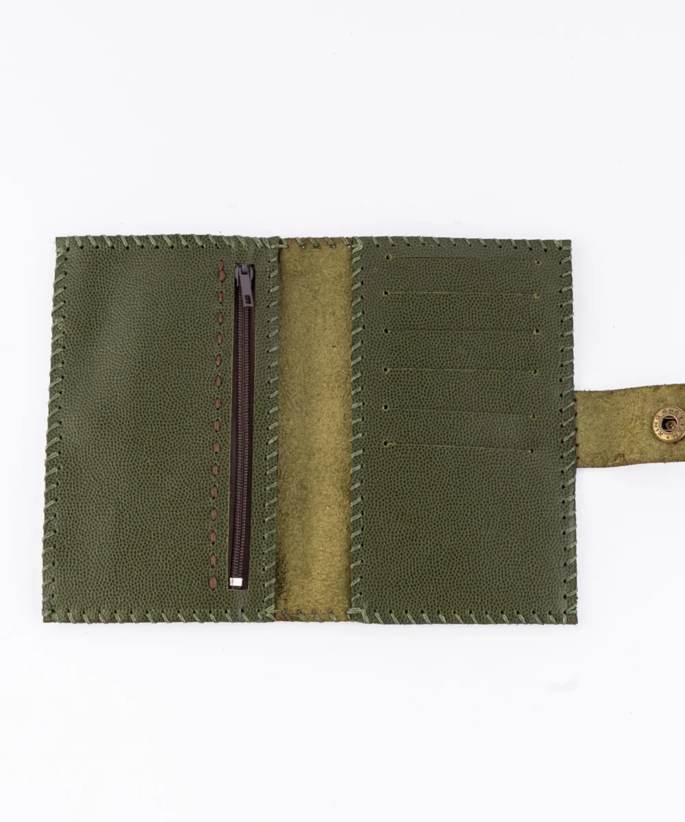 Olive Cowhide Leather Wallet - Image 4