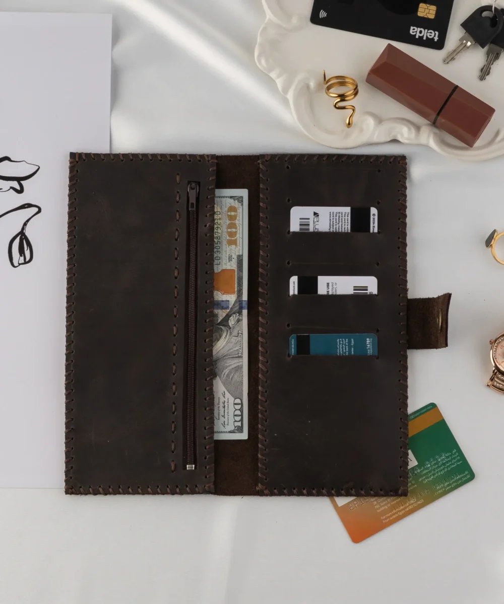 Dark Brown Cowhide Leather Wallet - Image 2