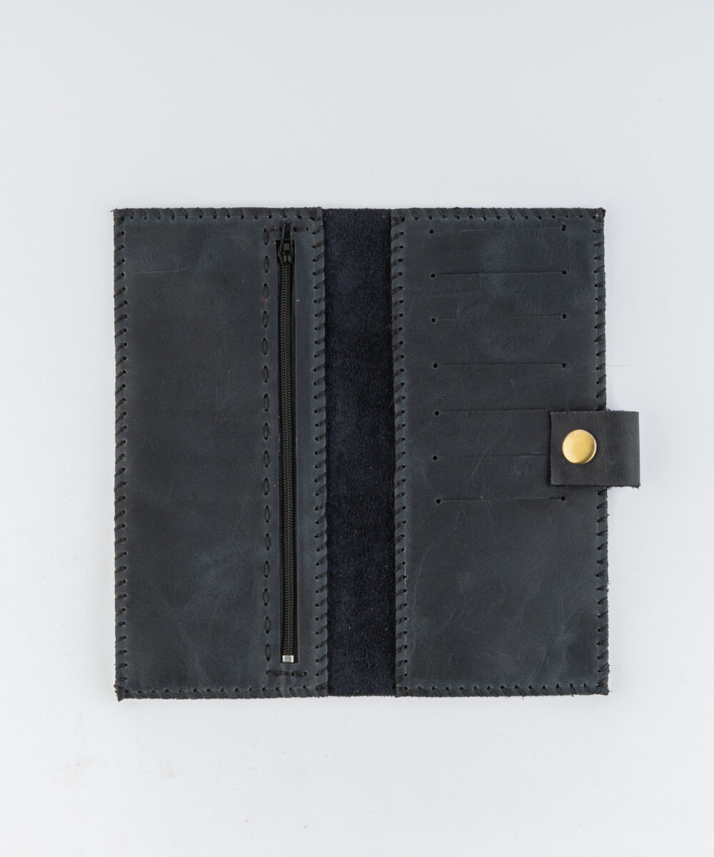 Black Cowhide Leather Wallet - Image 5