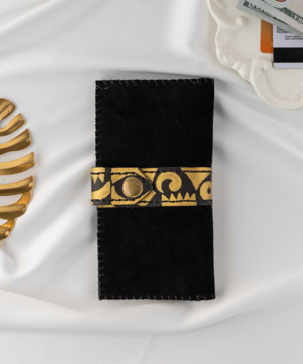 Black x Gold Cowhide Leather Wallet