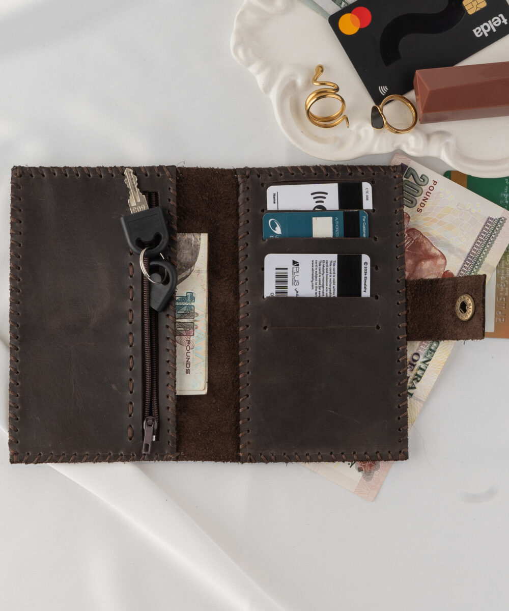 Dark Brown Cowhide Leather Wallet - Image 2